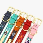 Détail de la boucle du Collier Chien Personnalisé Multicolore Boho Brodé, disponible en 5 couleurs