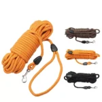 Corde robuste orange et autres couleurs, idéale pour le plein air et les activités avec animaux.