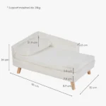 Sofa moderne pour animaux, confortable et stylé, parfait pour petits chiens et chats.