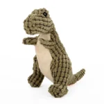 Jouet en peluche T-Rex vert olive, doux et adorable, idéal pour les enfants et les collectionneurs.