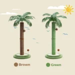 Arbres colorés en style cartoon, parfaits pour le jeu des enfants ou des animaux.