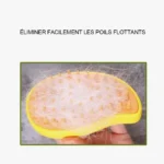 Brosse jaune efficace pour éliminer facilement les poils flottants des animaux et des cheveux.