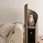 Cocon chaleureux pour chat : tour moderne dans un intérieur apaisant et élégant.