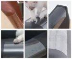 Accoudoirs modernes variés avec chat, démontrant style et confort dans un intérieur contemporain.