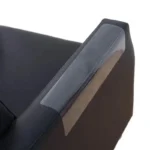 Accoudoir moderne en cuir noir, design minimaliste et élégant pour un intérieur contemporain.