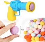 Pistolet coloré pour enfants avec billes en mousse, idéal pour des heures de jeu amusant.