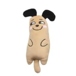 Peluche chien beige adorable, idéal pour câlins et décoration, parfaite pour les amoureux des animaux.