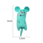 Peluche souris turquoise joyeuse 16 cm, douce et câline, parfaite pour les enfants.