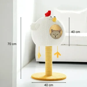 Arbre à chat poule amusant et douillet pour un coin cosy danimaux de compagnie.