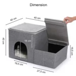 Coffre multifonction en tissu gris pour animaux et rangement pratique à la maison.