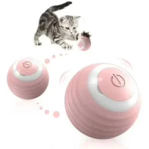 chat jouet balle interactif rose