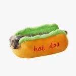 Lit pour chien en forme de hot dog, confortable et amusant pour animaux de compagnie.