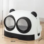 Maison pour animaux en forme de panda, confortable et amusante pour petits compagnons.