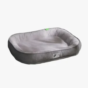 Lit pour animaux moderne et confortable en gris, parfait pour le style et le repos.