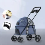 Poussette moderne pour animaux, confortable et pratique, idéale pour les promenades avec votre compagnon.