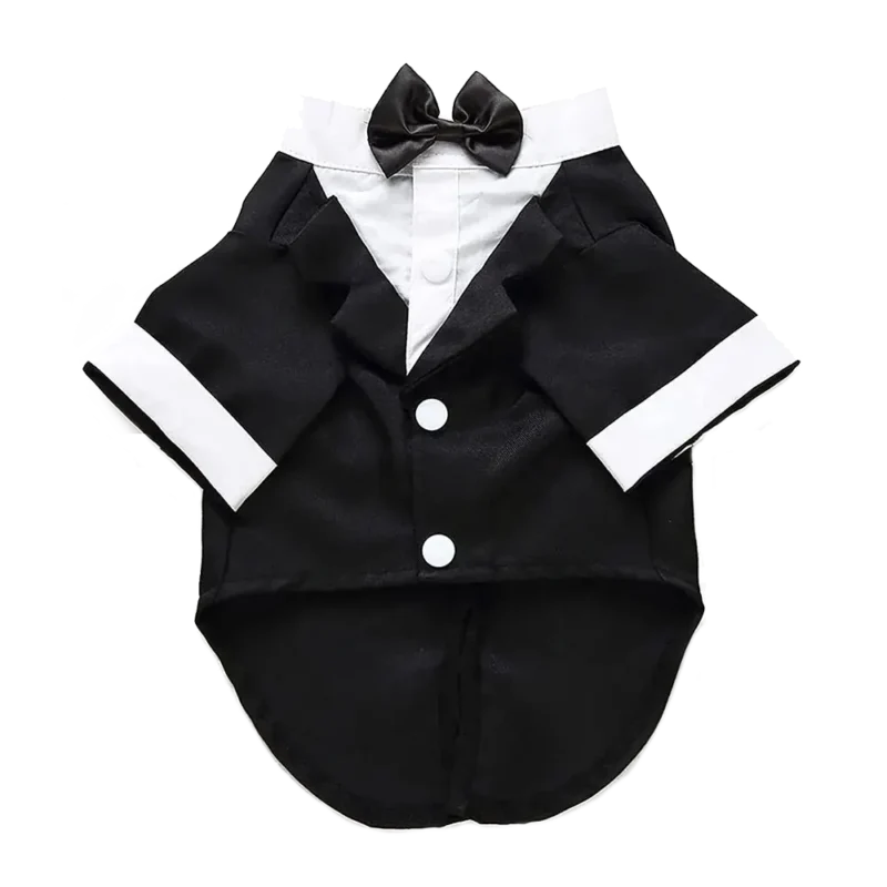 Tuxedo élégant pour animaux, parfait pour mariages et événements spéciaux.