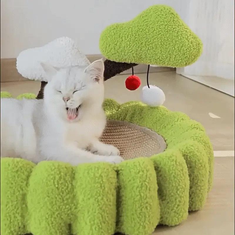 <p style="font-weight: 400;">Offrez à votre félin le summum du confort, du style et de la joie avec ce panier chat.</p> <p style="font-weight: 400;"><span style="font-weight: 400;"> Combiné par polaire, velours et sisal, il crée son espace fonctionnel pour se détendre et s’amuser. Le design chic et mignon ajoute une touche décorative à votre intérieur. </span> [cg_accordion title="Matériau"] Peluche + Velours + Coton PP + Sisal [/cg_accordion] [cg_accordion title="Avantage"]</p> <ul style="font-weight: 400;"> <li>Tissu en peluche et en velours avec rembourrage en coton PP assure un confort optimal pour votre félin</li> <li>Façade en sisal offre un espace idéal pour le sieste et le griffage</li> <li>Ce panier pour chat est polyvalent pour tous les moments de détente & de joie (dormir/faire une sieste/se relaxer/s’amuser...)</li> <li>Design en jardin ajoute une touche décorative</li> <li>Les nuages et les boules offrent une possibilité de divertissement [/cg_accordion] [custom_combined_shortcode title=" Guide de tailles" id="29961"] [cg_accordion title="Livraison"] Livraison dans un délai de 7 à 28 jours ouvrables dès votre commande validée. <span lang="FR"> </span>[/cg_accordion][cg_accordion title="Retour"] En cas d’insatisfaction, vous avez 14 jours à partir de la réception pour demande un retour. [/cg_accordion]</li> </ul>