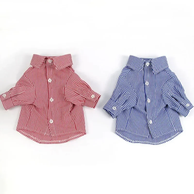 Chemises rayées rouge et bleu, style classique, élégantes et polyvalentes pour toutes occasions.