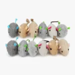 Collection de souris en peluche colorées, adorables et douces, parfaites pour jouer ou décorer.