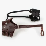 Harnesses en cuir brun et noir, élégants et fonctionnels pour style et performance.