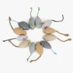 Jouets colorés en forme de souris pour chats, parfaits pour des jeux interactifs.