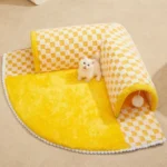 Tunnel jouet chat avec tapis