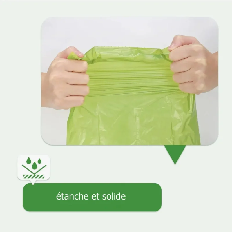 Sac vert robuste et étanche, idéal pour un usage pratique et durable.