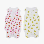 Rompers dété pour bébés avec motifs de fruits, idéals pour les journées ensoleillées.