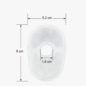 Masque transparent ovale ergonomique pour applications médicales ou esthétiques.