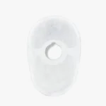 Masque transparent ovale en silicone, léger et confortable, idéal pour une protection fonctionnelle.