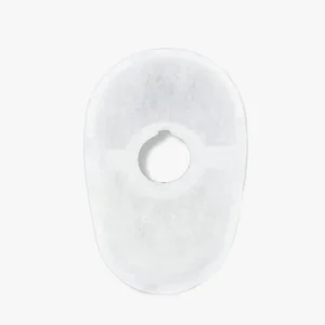 Masque transparent ovale en silicone, léger et confortable, idéal pour une protection fonctionnelle.