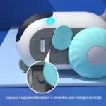 Appareil interactif moderne blanc et bleu, idéal pour les enfants et la famille.