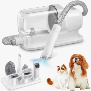 Aspirateur de toilettage pour animaux : efficace, compact et accessoires inclus pour un pelage soigné.