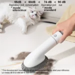 Aspirateur silencieux pour animaux, idéal pour un nettoyage efficace sans déranger vos compagnons.