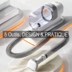 Aspirateur sans fil moderne, design minimaliste et pratique pour un nettoyage efficace.