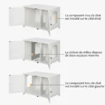 Enclosure moderne pour litière de chat, alliant esthétique et fonctionnalité dans votre intérieur.