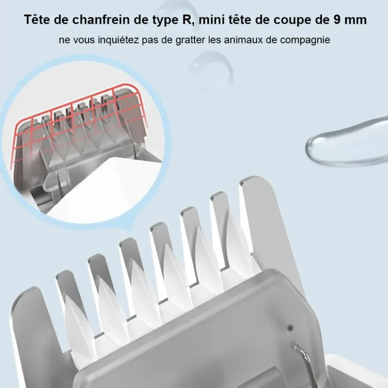 Outil de toilettage pour animaux, tête chamfrein rouge, coupe précise et sûre pour vos animaux.