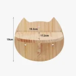 Étagère murale en bois en forme de tête de chat, décorative et ludique.