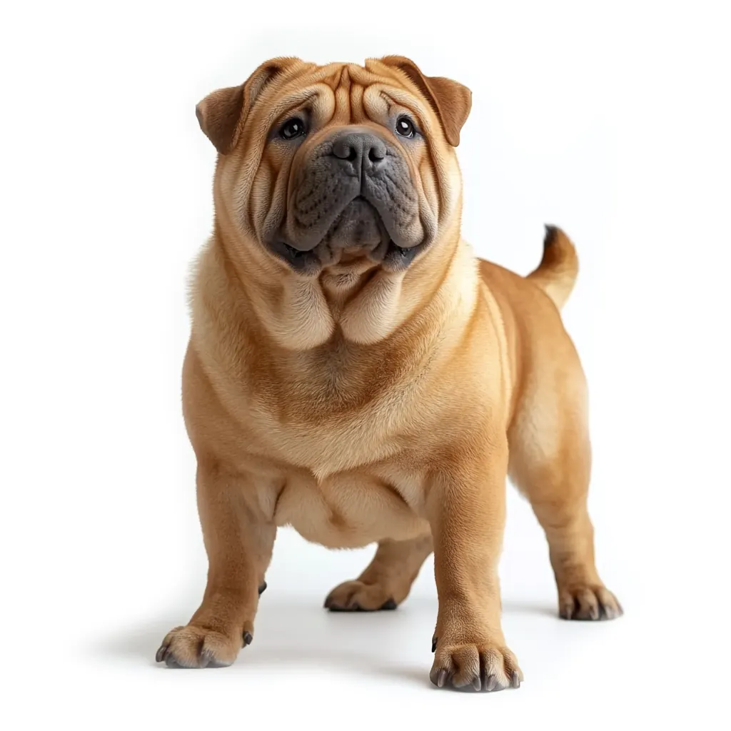 Un adorable chien Shar Pei jaune