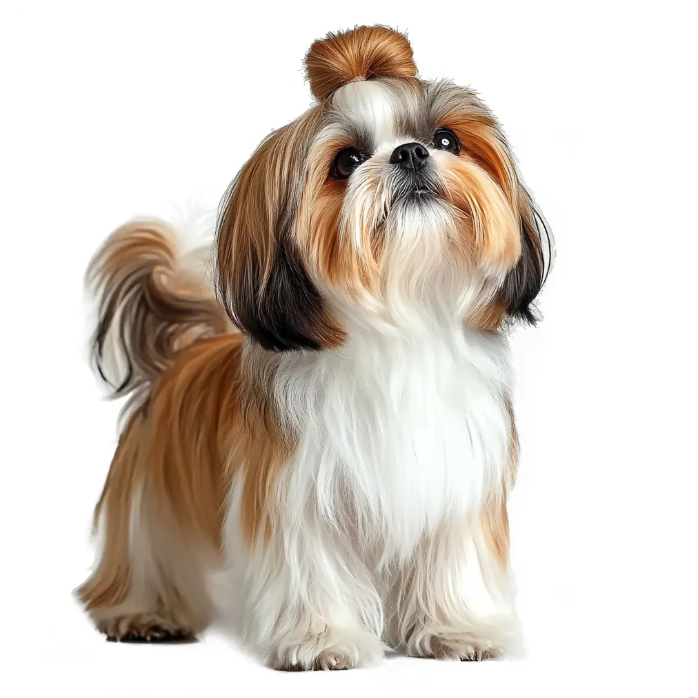 Un mignon Shih Tzu porte une tresse