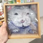 Portrait personnalisé en 3D d'un hamster, d'apparence vivante et réaliste.