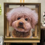 Portrait personnalisé en 3D d'un bichon, vivant et détaillé.