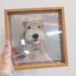 Portrait personnalisé en 3D d'un Schnauzer, vivant et détaillé.