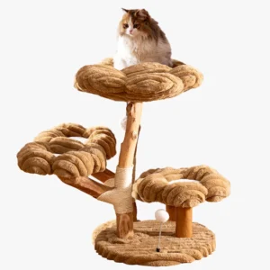 Arbre à chat haut de gamme en forme d’arbre naturel