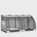 Cage pliable grise pour animal de compagnie.