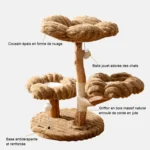 Détails de l’arbre à chat haut de gamme en bois naturel