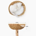 Détails des dimensions de la niche en osier pour chat