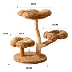 Dimensions de l’arbre à chat haut de gamme en bois naturel