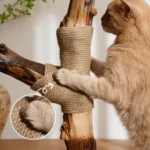 Griffoir solide en corde de chanvre sur l’arbre à chat