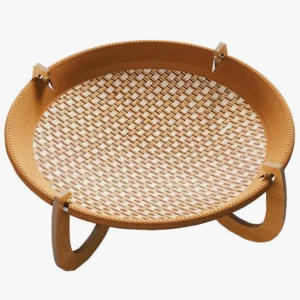 Panier hamac en rotin pour chat.